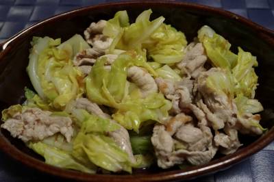 春キャベツと豚肉のおひたし