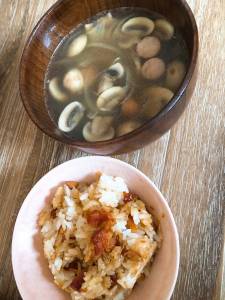 サーモンと白ねぎのそぼろご飯