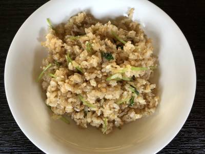 みつばと鶏ひき肉のチャーハン