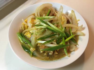 新たまねぎの卵とじ