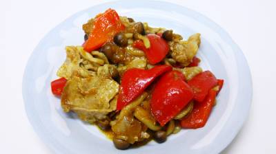 豚焼き肉のカレーオイスターソース味