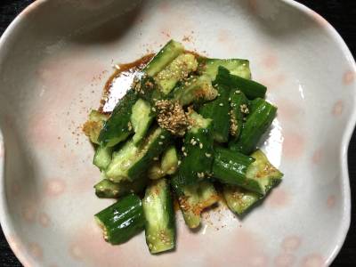 たたききゅうりの甘酢あえ