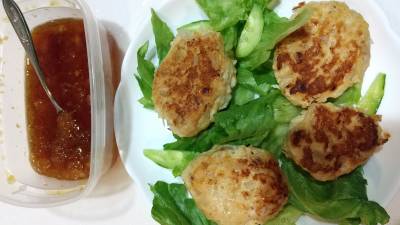 ダブル新たまチキンバーグ