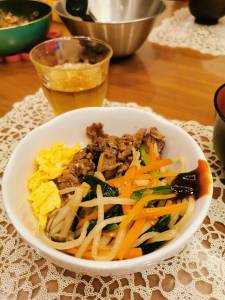 フライパン焼きビビンバ