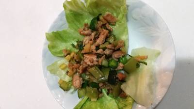 夏野菜のそぼろ炒め