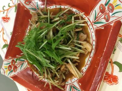 水菜と豚バラの炒め物