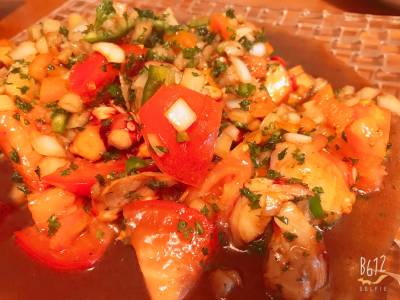 たことトマトのサラダ