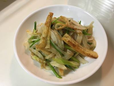 新たまねぎと油揚げのあえ物
