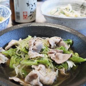 みょうがと豚肉のサッと煮