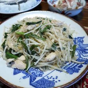 ささ身と春雨のオイスターソース炒め