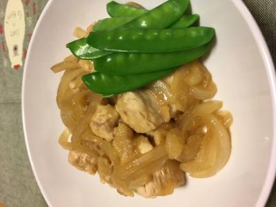 鶏むね肉と新たまねぎの照り煮