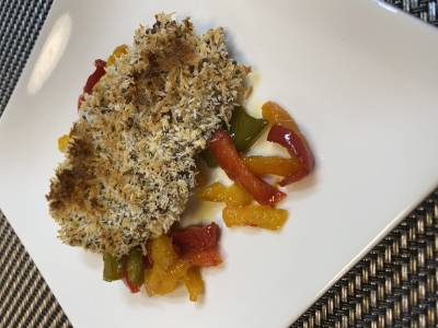 白身魚のパン粉焼き