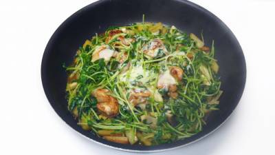 豆苗のチーズタッカルビ