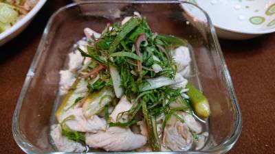 オクラとささ身のわさびマリネ