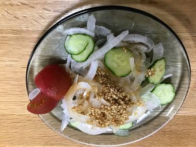 オニオンスライスのごまドレッシング