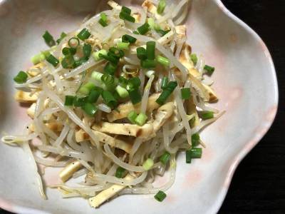 もやしとカリカリ油揚げのあえ物