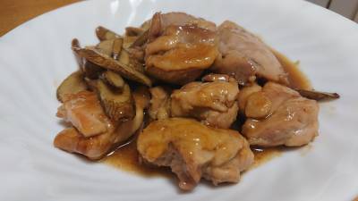 新ごぼうと手羽中の甘酢炒め煮