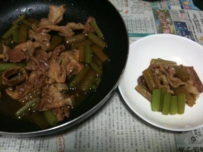 ふきと豚バラ肉の煮物