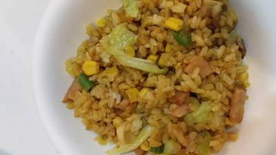 コーンとハムのドライカレー