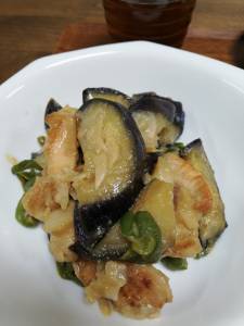 鶏肉となすのスタミナ炒め