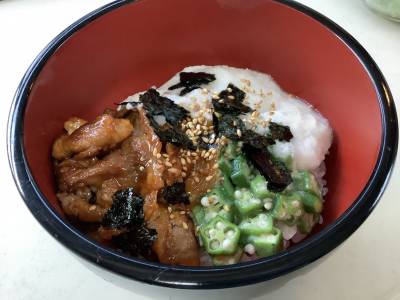 オクラナムルと長芋のビビンバ