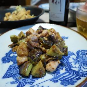 なすと鶏肉のみそ炒め