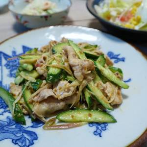 豚しゃぶときゅうりのからし酢みそ