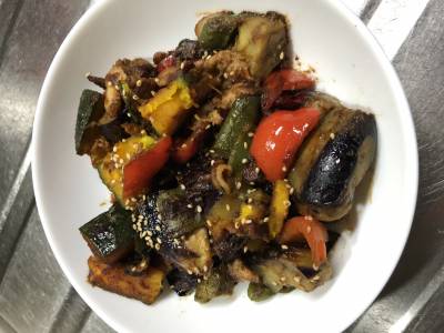 なすと豚肉のしぎ焼き