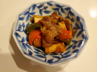 牛肉と厚揚げの甘辛煮