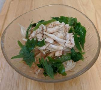 鶏ささ身の香味そうめん