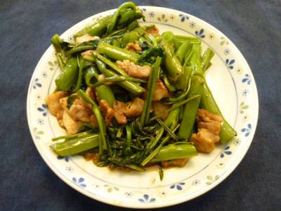 いかと青菜のしょうゆ炒め