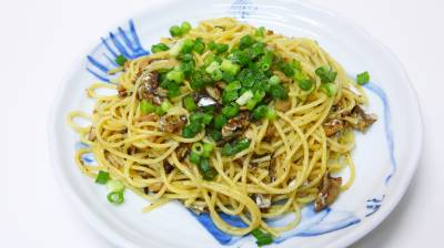 オイルサーディンの和風スパゲッティ