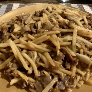 牛肉とじゃがいもの甘酢とうがらし炒め