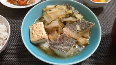 白菜とたらの高菜煮