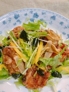 豚から揚げのデリ風サラダ