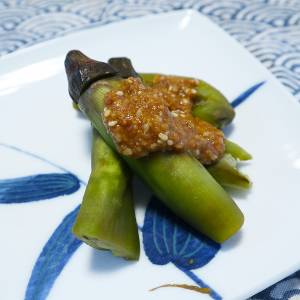 レンジナスのごまみそかけ