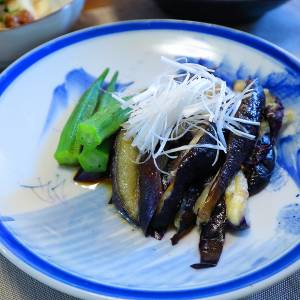 なすとオクラの中華風サラダ