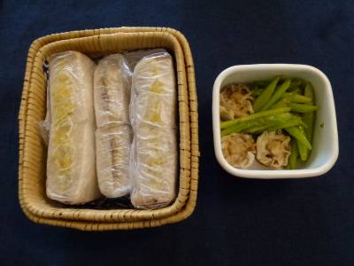 ノンフライコロッケ&わさび卵サンド