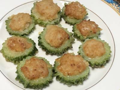 ゴーヤーの肉詰め焼き