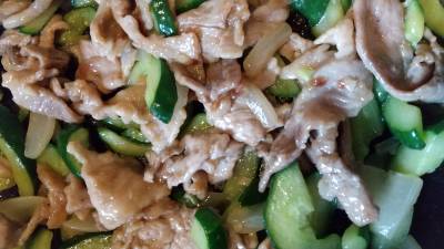 きゅうりと豚肉の香り炒め