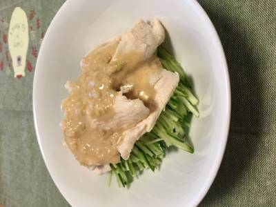 ささ身のごまだれかけ