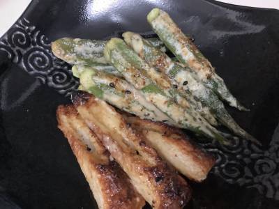 オクラのピリ辛マヨネーズ焼き
