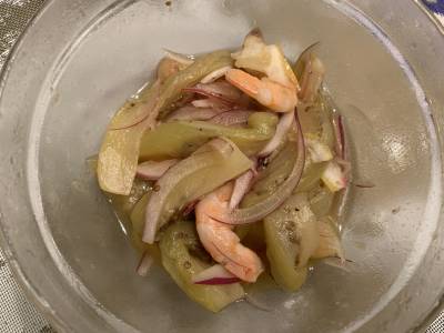 ゆでなすのレモンサラダ