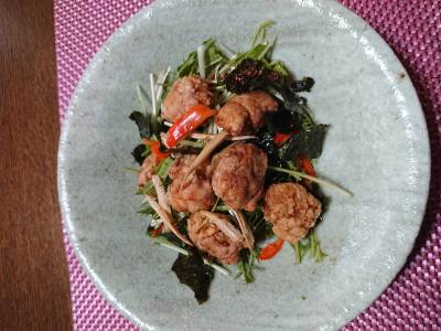 豚から揚げのデリ風サラダ