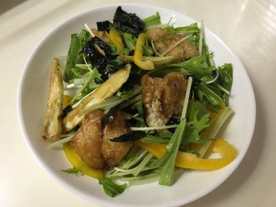 豚から揚げのデリ風サラダ