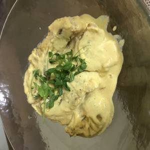 白身魚のレモンカレーソース