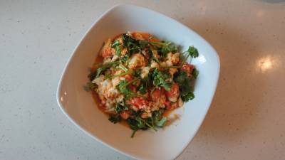 豆腐のトルコ風スクランブルエッグ