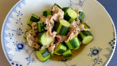 きゅうりと豚肉のスタミナ炒め