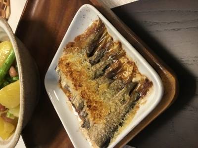 オイルサーディンのチーズ焼き