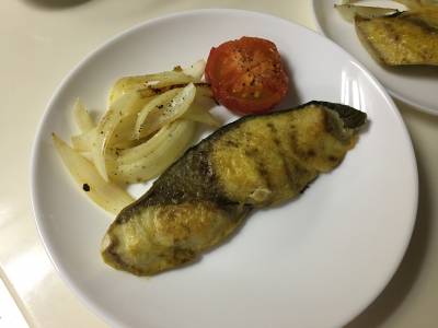 ぶりのカレーソテー 焼き野菜添え